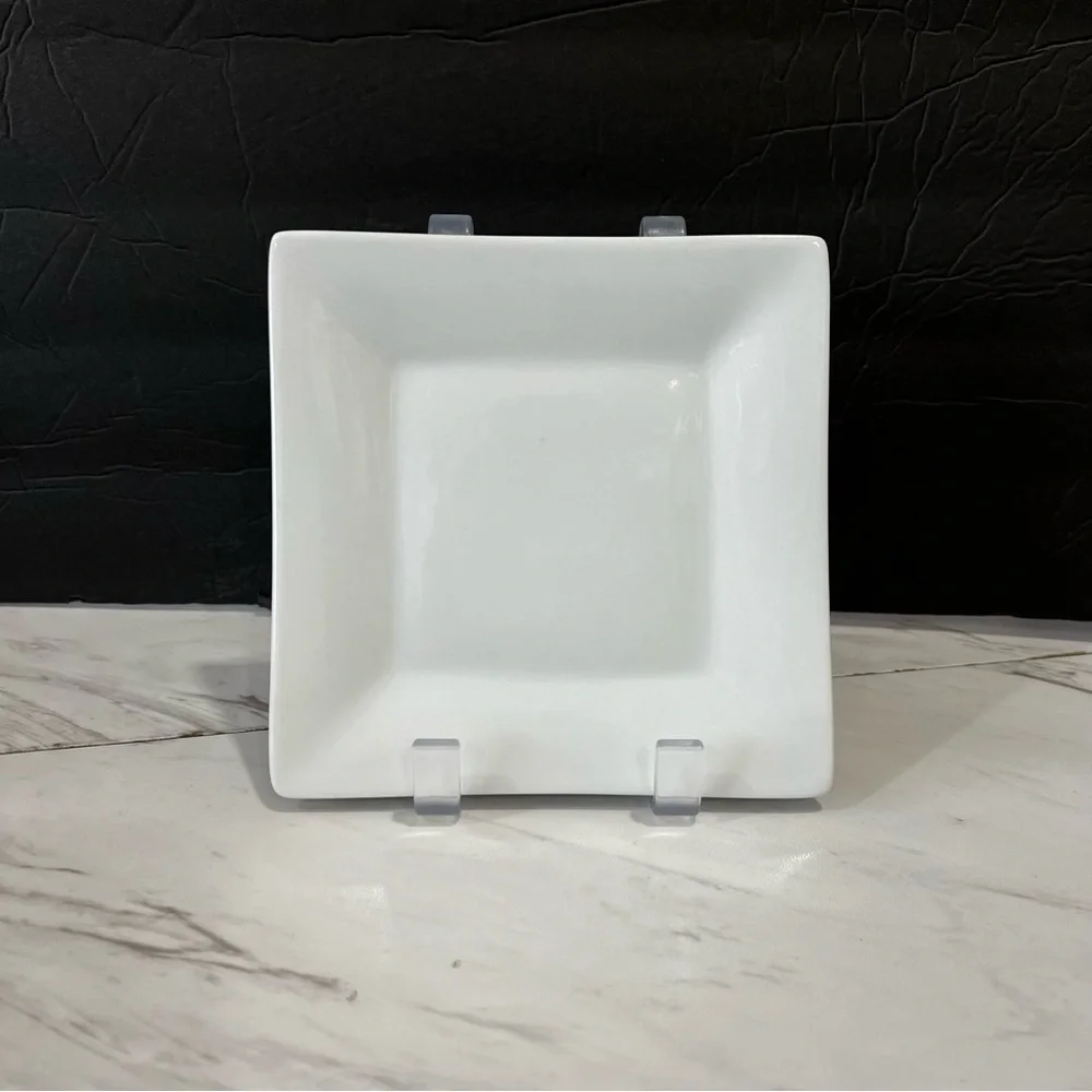 Crate & Barrel White Square Appetizer Plates 6